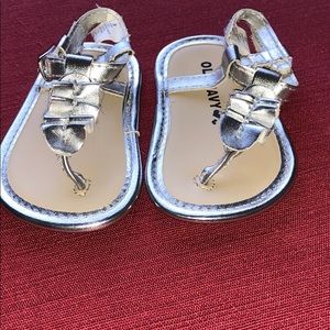 2-4-1 Silver Old Navy & Just one you black sandals